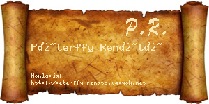 Péterffy Renátó névjegykártya